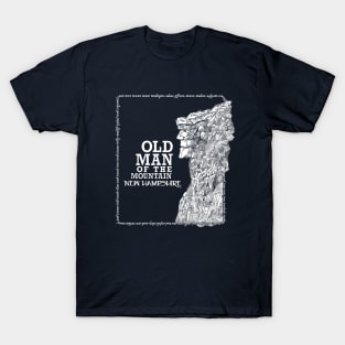 Old Man of the Mountain New Hampshire naturally formed granite profile T-Shirt